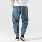 Men's corduroy pants relaxed fit with elastic ankle jogger style