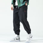 Men's corduroy pants relaxed fit with elastic ankle jogger style