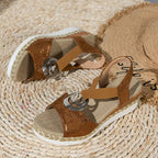 Women's wedge sandals with crisscross strap slip-on design, spring summer
