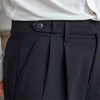 Men pleated high waist chino trousers in classic tailored fit