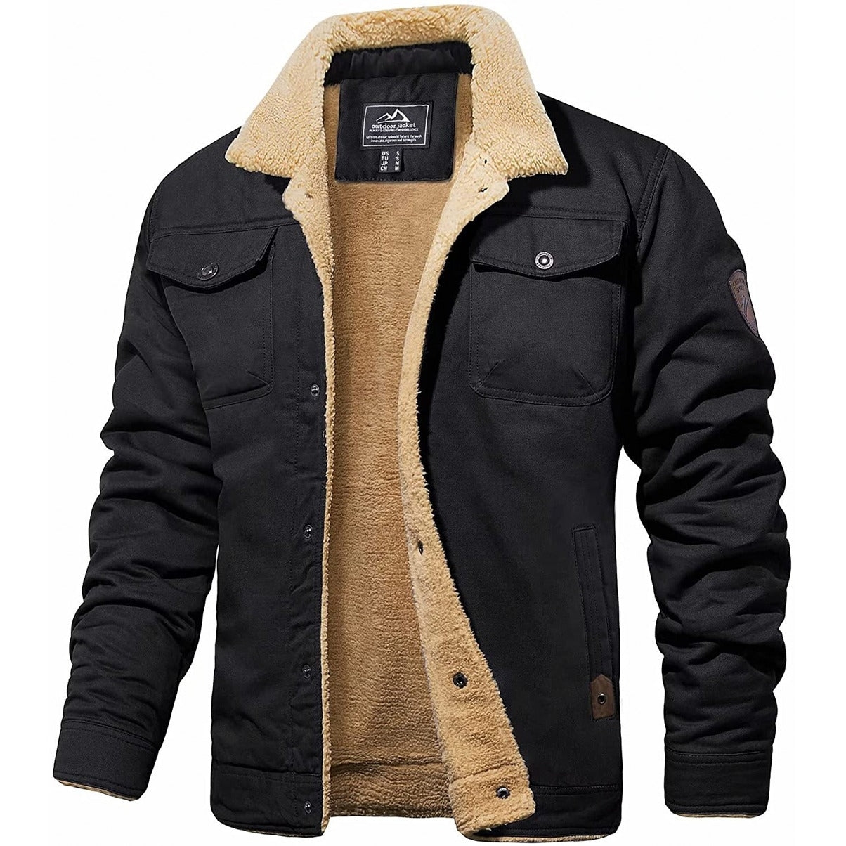 Men's vintage bomber jacket windproof with soft lining, available in multiple colors