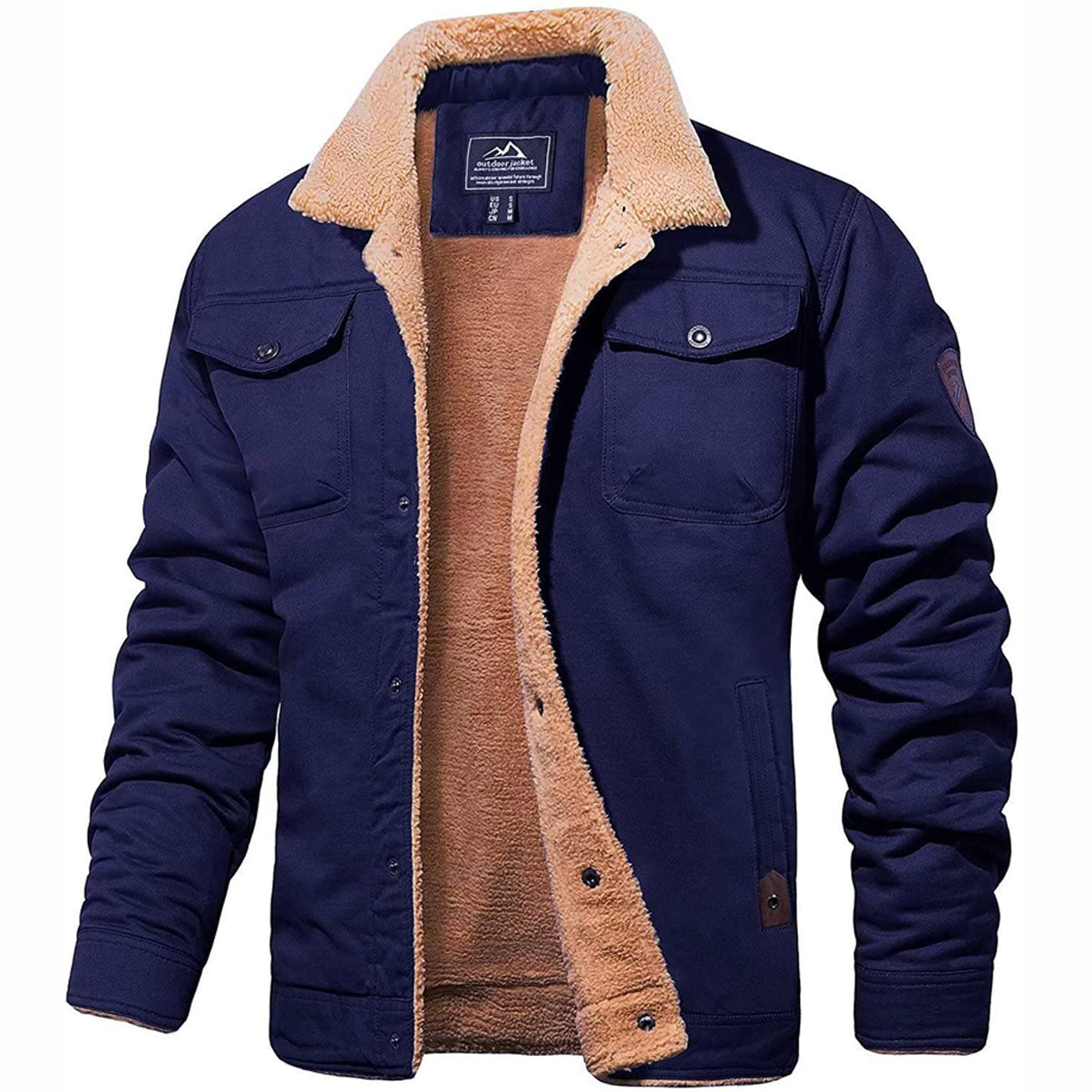 Men's vintage bomber jacket windproof with soft lining, available in multiple colors
