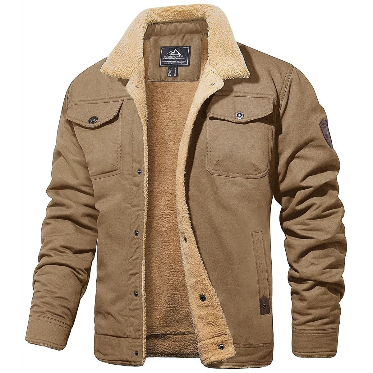 Men's vintage bomber jacket windproof with soft lining, available in multiple colors