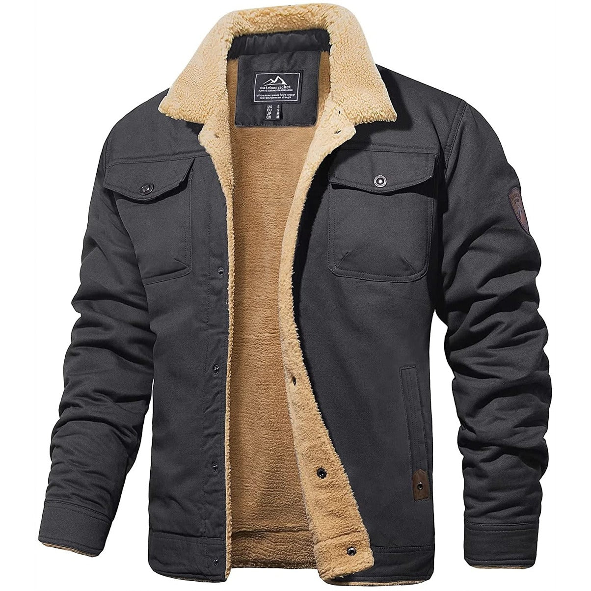 Men's vintage bomber jacket windproof with soft lining, available in multiple colors