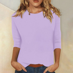 Women round neck top 3/4 sleeve relaxed fit casual everyday wear