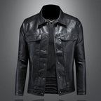 Men biker jacket in black brown and grey casual moto style