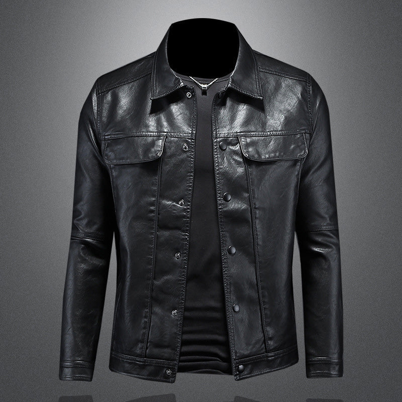 Men biker jacket in black brown and grey casual moto style