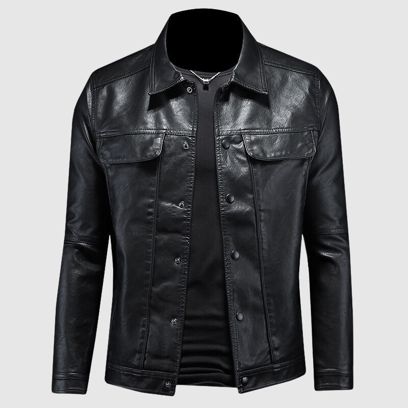 Men biker jacket in black brown and grey casual moto style