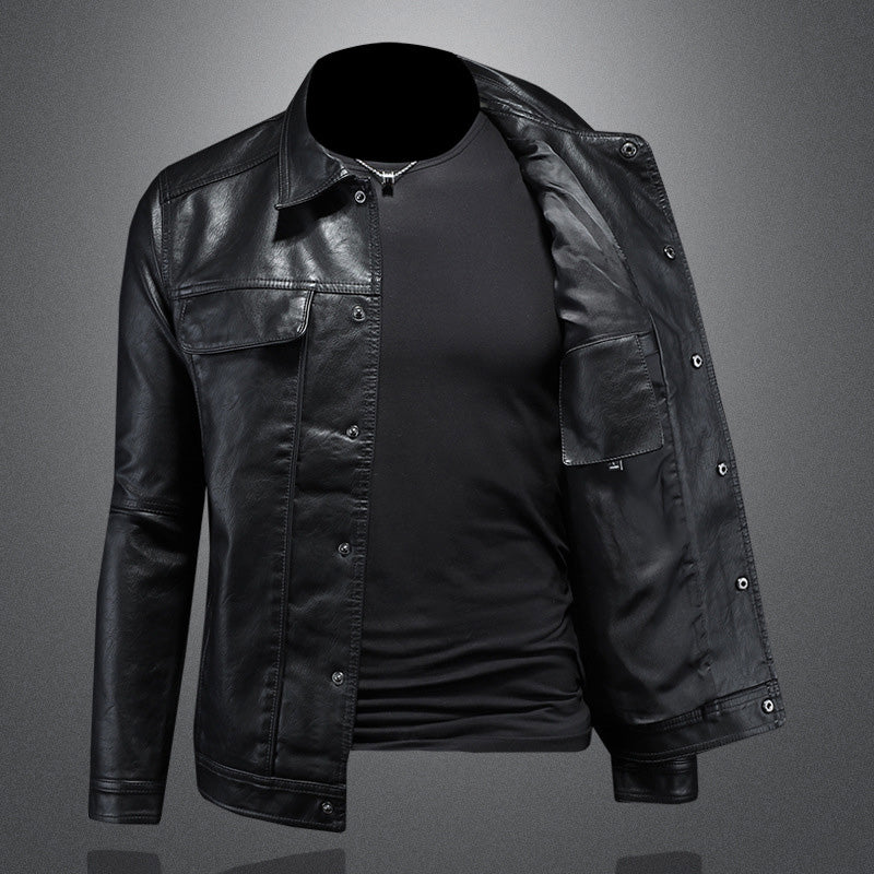 Men biker jacket in black brown and grey casual moto style
