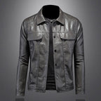 Men biker jacket in black brown and grey casual moto style