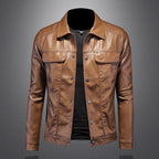 Men biker jacket in black brown and grey casual moto style
