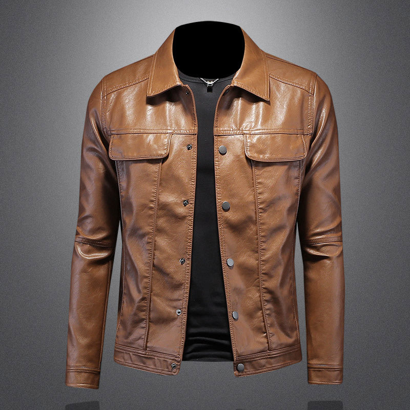 Men biker jacket in black brown and grey casual moto style