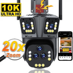 WiFi security camera 10K 20MP with 20x optical zoom and 5 lenses, outdoor surveillance