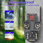 WiFi security camera 10K 20MP with 20x optical zoom and 5 lenses, outdoor surveillance