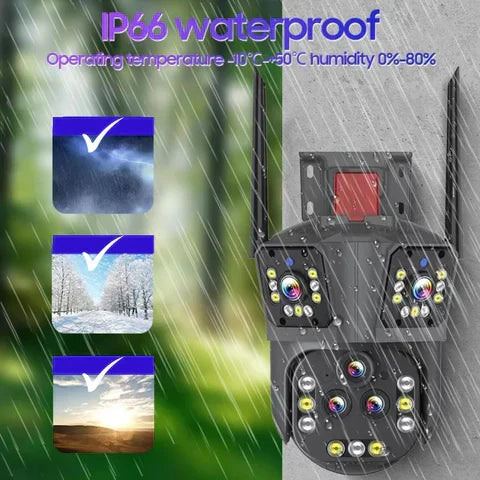 WiFi security camera 10K 20MP with 20x optical zoom and 5 lenses, outdoor surveillance