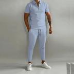 Men 2 Piece Zip Up Tracksuit Set relaxed fit coordinated top and trousers