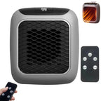 Mini electric space heater 800W portable grey with LED display and remote control