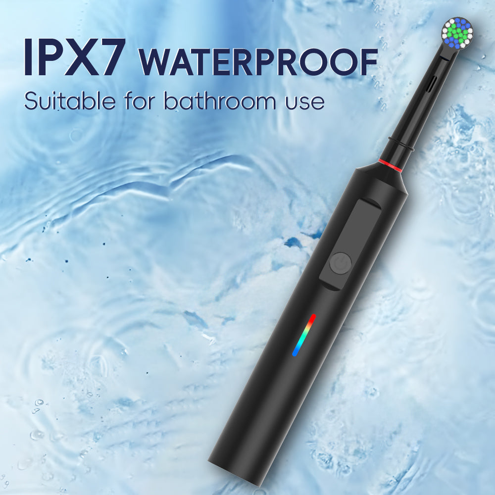 Electric toothbrush 360° rotating with IPX7 waterproof and USB-C charging, 70-day battery