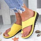 Bunion corrector sandals women's orthopedic arch support wedge toe-ring design