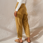 Women's high waist corduroy pants vintage style flattering fit multiple colours