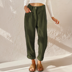 Women's high waist corduroy pants vintage style flattering fit multiple colours