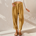 Women's high waist corduroy pants vintage style flattering fit multiple colours