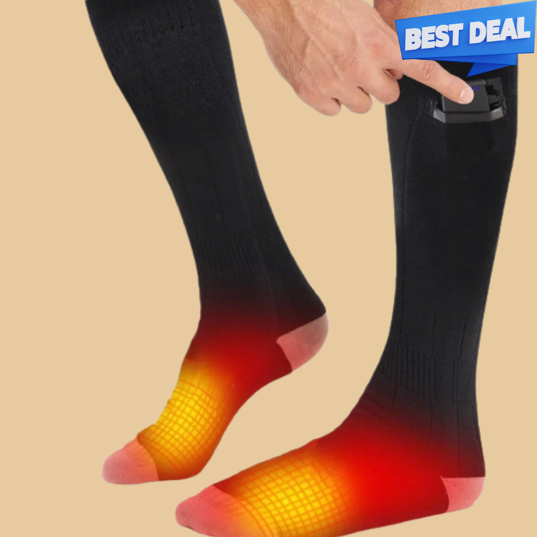 Unisex rechargeable heated socks 3 pairs, 8+ hours warmth, 3 temperature settings