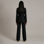 Women 2 piece suit tailored blazer and straight leg trousers