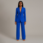 Women 2 piece suit tailored blazer and straight leg trousers