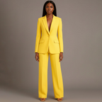 Women 2 piece suit tailored blazer and straight leg trousers