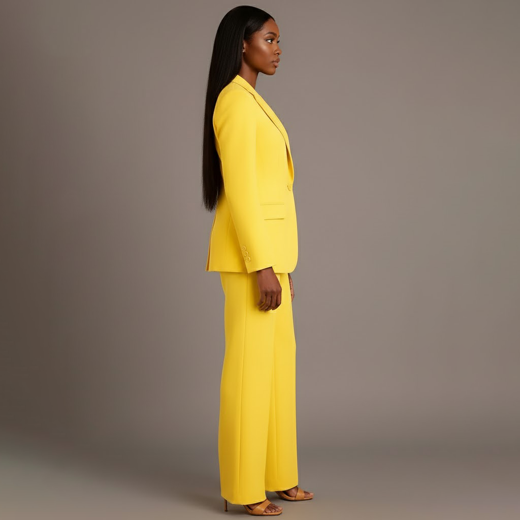 Women 2 piece suit tailored blazer and straight leg trousers