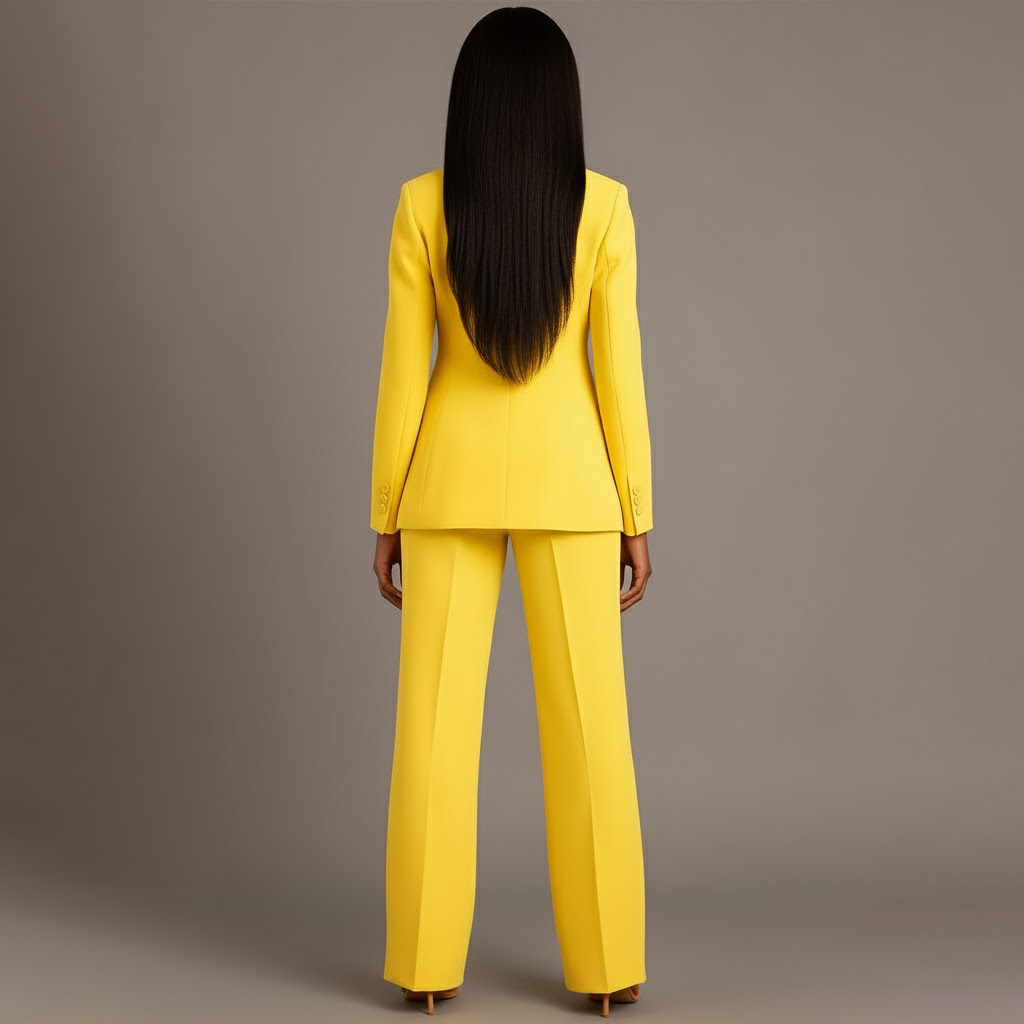 Women 2 piece suit tailored blazer and straight leg trousers