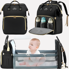 All in one diaper bag with fold-out changing pad and USB charging port