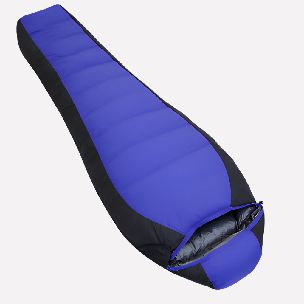 Big and tall 0F insulated sleeping bag cold weather blue 1800g