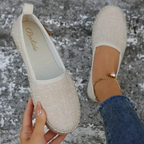 Women's slip-on espadrilles with jute rope sole, summer flat shoes
