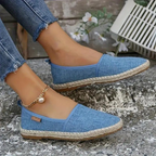 Women's slip-on espadrilles with jute rope sole, summer flat shoes