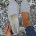 Women's slip-on espadrilles with jute rope sole, summer flat shoes