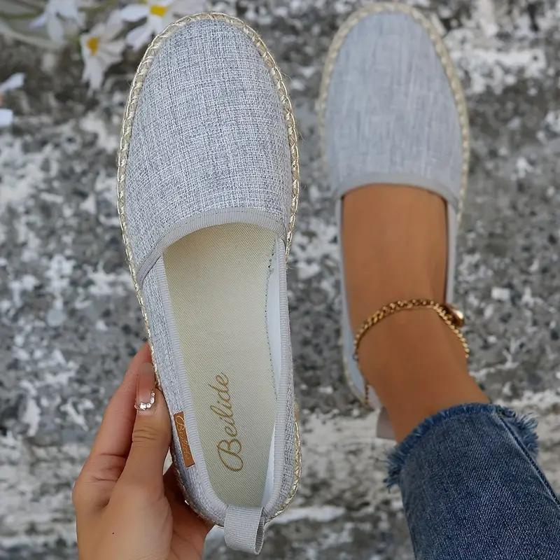 Women's slip-on espadrilles with jute rope sole, summer flat shoes