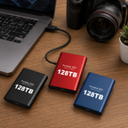Portable SSD external USB storage drive aluminum casing 540MB/s in black blue red