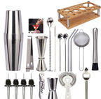 23-piece professional bartender set stainless steel cocktail kit with shaker and tools