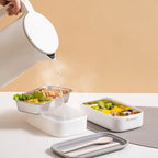 Bento lunch box 2-layer stainless steel leakproof compact design