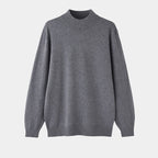 Men cotton half turtleneck sweater slim fit in black white and grey