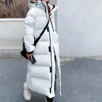 Women waterproof windproof long winter jacket down filled cold weather coat