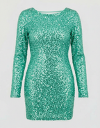 Women's cocktail dress with open back, bodycon fit, available in multiple colors