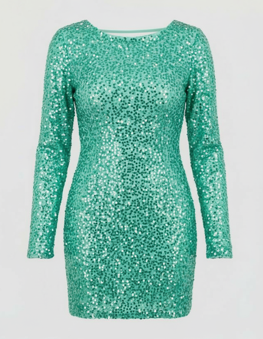 Women's cocktail dress with open back, bodycon fit, available in multiple colors