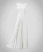 Women sleeveless wide leg jumpsuit with shoulder detail slim fit