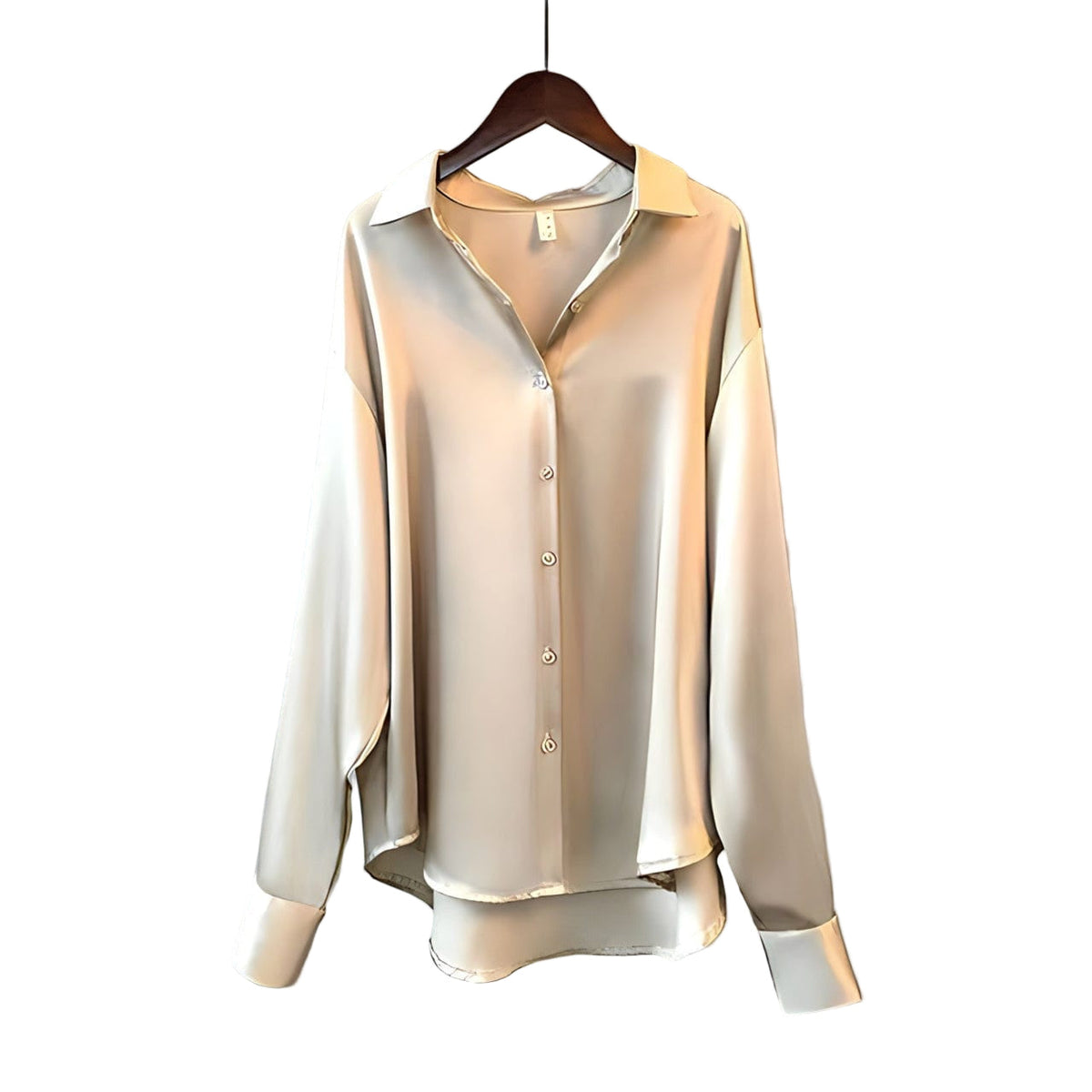 Women's satin blouse long sleeve elegant, available in champagne, black, white and sage green