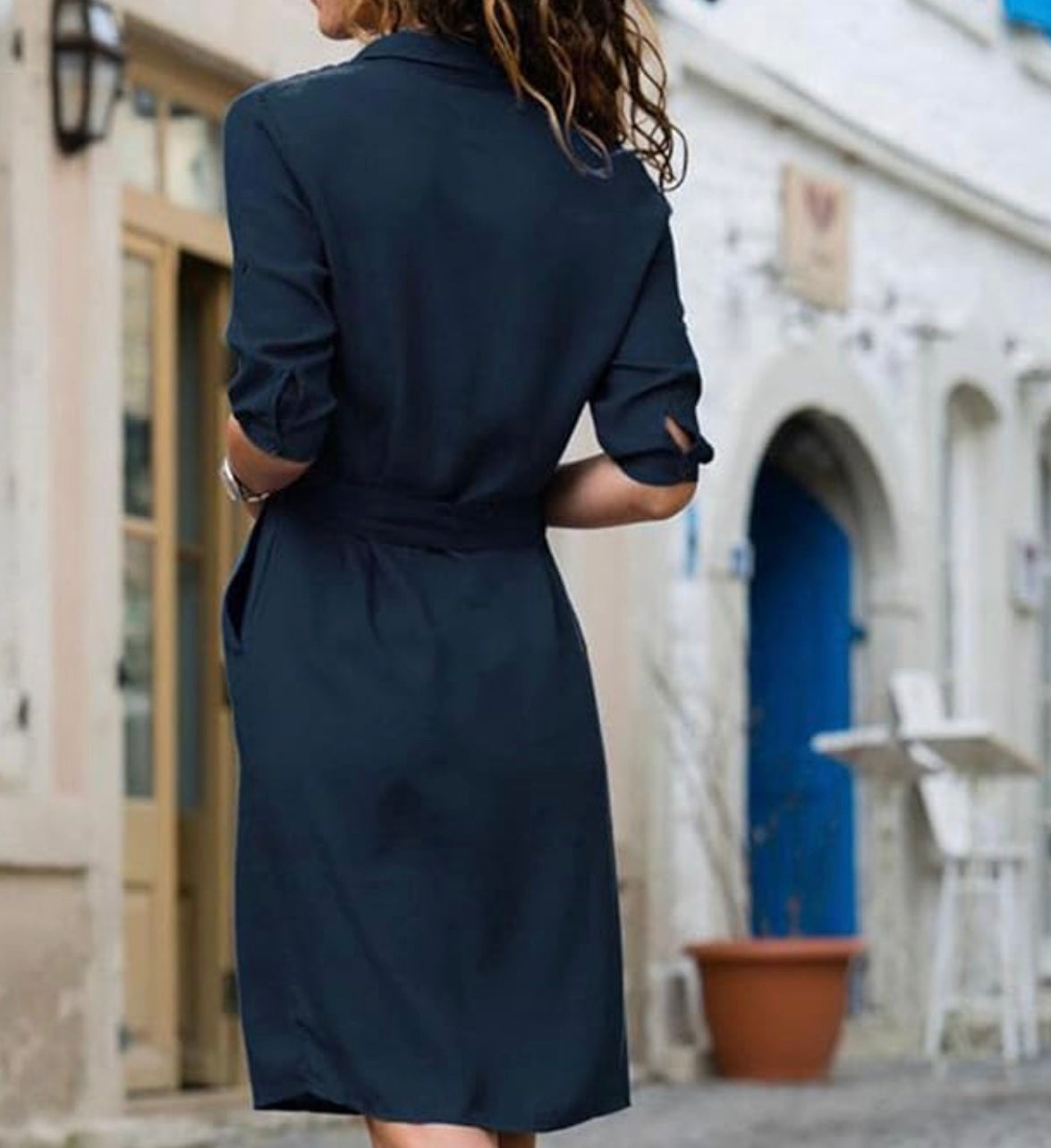 Women's dress with modern flattering fit, versatile style for work and evening