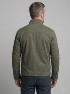 Men heritage field jacket olive green relaxed fit with multiple pockets