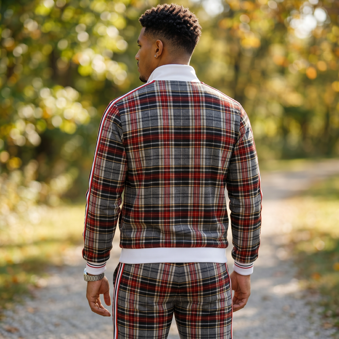 Men's Tracksuit - Slim Fit - Zip Jacket - Stripes